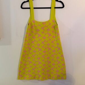 Zara Vibrant Yellow and Soft Pink Patterned Dress